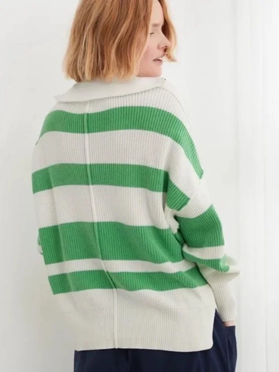 Aerie Quarter-Zip Varsity Stripe Pullover - Picture 2 of 2